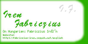 iren fabriczius business card